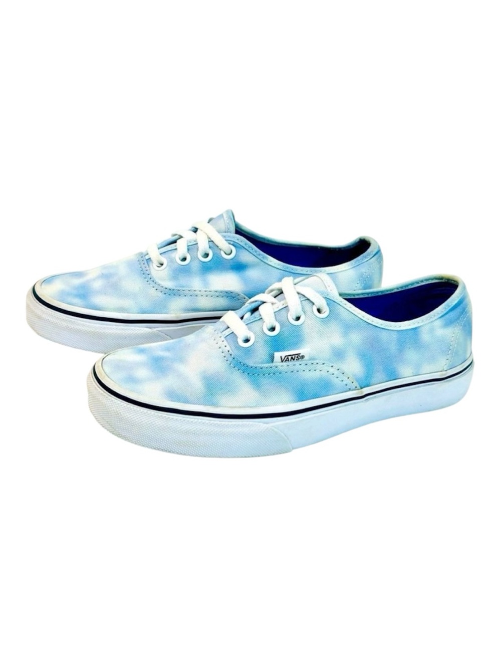 Vans Authenitc Tie Dye Blue and White size 6.5